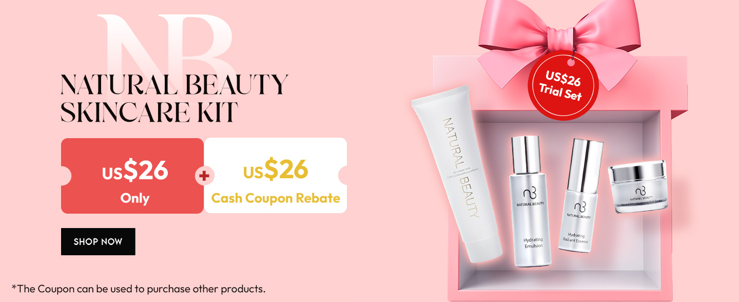 Experience the power of Natural Beauty with the 4-in-1 trial set at a special trial price & it can be fully rebated as the cash coupon for shopping entire products at Strawberrynet!