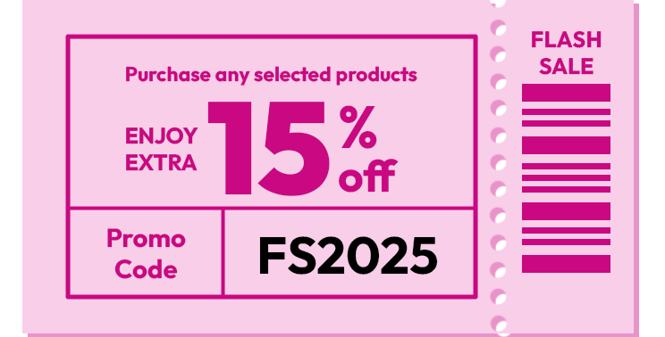 Purchase any selected products Enjoy Extra 15% off