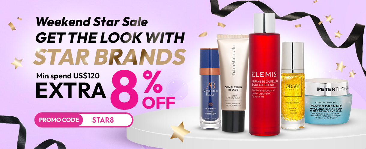 Star Sale! Transform into a style icon with your favorite celebrity brands! Spend the designated amount and use promo code ‘STAR8’ to enjoy an extra 8% off. Don’t miss this chance to get the look you love!