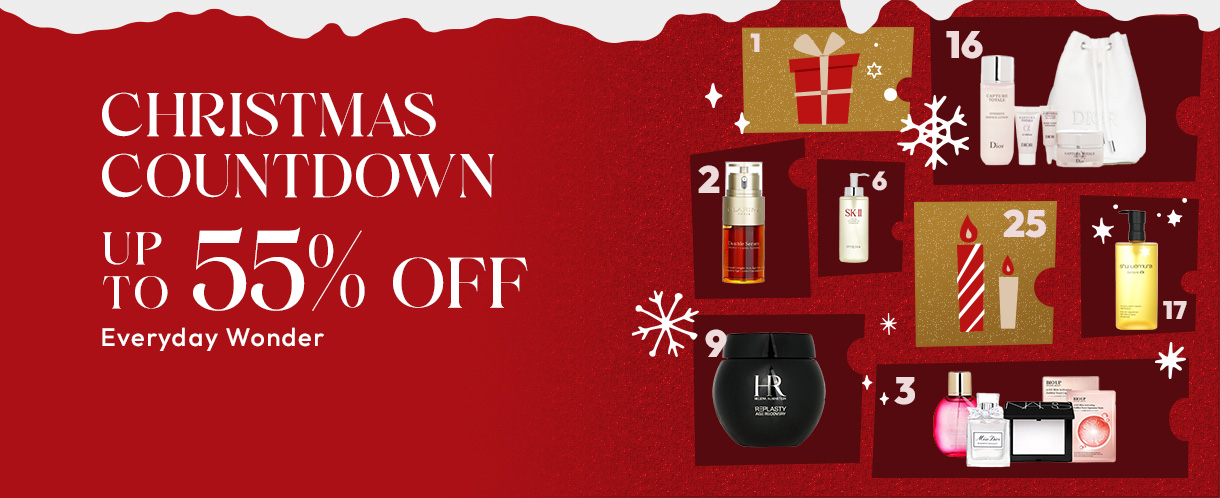 Join us in counting down to the festive big day with daily surprises, up to 55% Off! Let's  gift yourself and your loved ones the wonder and magic of beauty this season!