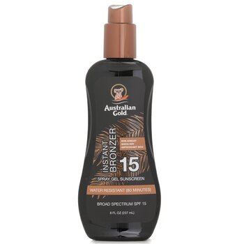 Australian Gold Spray Gel Sunscreen SPF 15 with Instant Bronzer 237ml/8oz