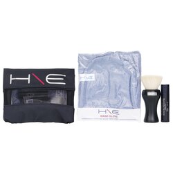 Jane Iredale H\E Mineral Dəsti: Dodaq Balzamı SPF 15 + Üz Fırçası + Yuma Əlcəyi + Çanta 3pcs+1bag