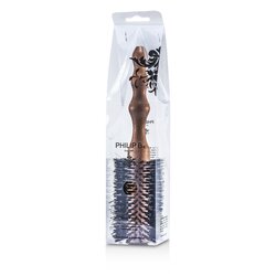 Philip B Large 65mm Round Brush (Polished Mahogany Handle, 65% Boar Bristle + 35% Nylon) 1pc