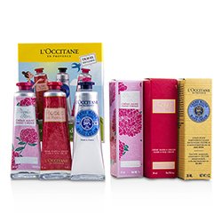 L'Occitane Lovelier Hands Kit: 2x Rose Velvet 30ml + 2x Pivoine Flora 30ml + 2x Shea Butter 30ml 6x30ml/1oz