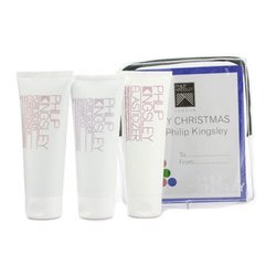 Philip Kingsley Pure Silver Jet مجموعة : 75مل + بلسم 75مل + ملين 75مل 3pcs