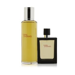 Hermes Terre D'Hermes Pure Parfum Refillable Spray 30ml/1oz + Refill 125ml/4.2oz 2pcs