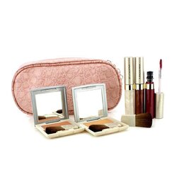 Kanebo Set de Maquillaje de Mejillas & Labios con Bolsa Cosmética Rosa (2x Colores de Mejillas, 3x Brillos de Labios, 1x Brocha, 1x Bolsa Cosmética) 6pcs+1bag