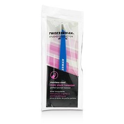 Tweezerman Skośna miniaturowa pęseta Mini Slant Tweezer - Bahama Blue (Studio Collection)