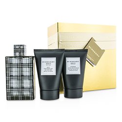 Burberry Brit Coffret: Eau De Toilette Spray 100ml/3.3oz + Body Cleansing Gel 100ml/3.3oz + After Shave Balm 100ml/3.3oz (Gold Box) 3pcs