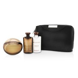 Bvlgari Aqva Amara Coffret: Eau De Toilette Spray 100ml/3.4oz + After Shave Balm 75ml/2.5oz + Shower Gel 75ml/2.5oz + Pouch 3pcs+1pouch
