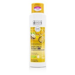 Lavera Organic Almond Oil & Organic Macadamia Oil Deep Care & Repair 2 in 1 Shampoo/ Conditioner (For Very Dry, Damaged Hair) 250ml/8.3oz