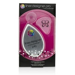 BeautyBlender Liner Designer (1x Eyeliner Application Tool, 1x Magnifying Mirror Compact, 1x Suction Cup) - Pro (White) 3pcs