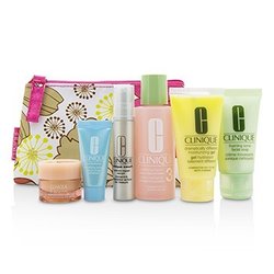 Clinique Reisesett: Aniktssåpe 30 ml + Krem 3 60 ml + DDMG 30 ml + Smart Serum 10 ml + Turnaround Serum 7 ml + All About Eyes 7 ml + toalettmappe 6pcs+1bag