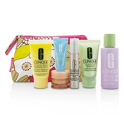Clinique Travel Set: Facial Soap 30ml+Lotion 2 60ml+DDML 30ml+Smart Serum 10ml+Turnaround Serum 7ml+All About Eyes 7ml+Bag 6pcs+1bag
