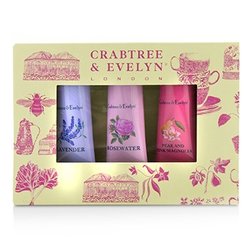 Crabtree & Evelyn Florals Hand Therapy Set (1x Pear & Pink Magnolia, 1x Rosewater, 1x Lavender) 3x25g/0.9oz