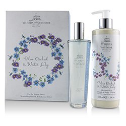 Woods Of Windsor Blue Orchid & Water Lily Coffret: Eau De Toilette Spray 100ml/3.3oz + Moisturising Hand & Body Lotion 350ml/11.8oz 2pcs