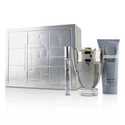 Paco Rabanne مجموعة Invictus: ماء تواليت سبراي 100مل/3.4 أوقية + شامبو شامل 100مل/3.4 أوقية + ماء تواليت سبراي 10مل/0.34 أوقية 3pcs