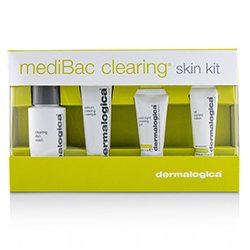 Dermalogica Kit MediBac Clearing Skin: Jabón de Piel Aclarante + Mascarilla Aclarante de Sebo + Gel Aclarante Para la Noche + Loción Control de Aceite 4pcs