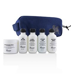 Baxter Of California Kit Travel Starter: Jabón Facial + Fórmula de Afeitar + Hidratante + Bálsamo de Afeitar + Champú + Bolsa 5pcs + 1 Bag