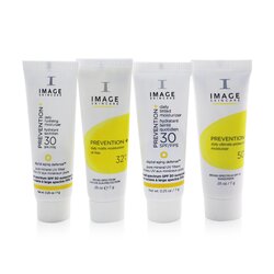Image Prevention+ Trial Kit: 1x Hydrating Moisturizer SPF30+ , 1x Matte Moisturizer SPF32+, 1x Tinted Moisturizer SPF30+, 1x Ultimate Moisturizer SPF 50 4pcs