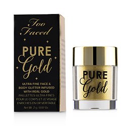 Too Faced Brokat do twarzy i ciała Pure Gold Ultra Fine Face & Body Glitter Infused With Real Gold 2g/0.07oz