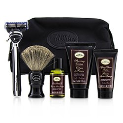 The Art Of Shaving The Four Elements of The Perfect Shave Set with Bag - Sandalwood: Pre Shave Oil + Shave Crm + A/S Balm + Brush + Razor 5pcs+1Bag