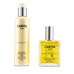 Carita Fluide De Beaute 14 Set : Ultra-Nourishing Dry Oil 100ml/3.3oz + Ultra-Hydrating Comforting Body Milk 200ml/6.7oz 2pcs