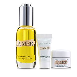 לה מר Miraculous Glow Set: The Cleansing Foam - 5ml/0.17oz + The Renewal Oil - 30ml/1oz + Creme De La Mer The Moisturizing Cream - 7ml/0.24oz 3pcs