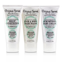 Original Sprout Travel Trio Set: 1x Deep Conditioner 90ml+1x Hair and Body Babywash 90ml +1x Scrumptious Baby Cream 90ml (For Babies & Up) 3pcs