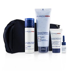 Clarins Men Everyday Heroes Набор: 1x Отшелушивающее Очищающее Средство 125мл + 1x Увлажняющий Бальзам 50мл + Шампунь и Гель для Душа 30мл + Средство для Бритья 3мл 4pcs