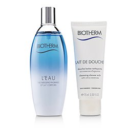 Biotherm L'Eau Coffret: Eau de Toilette Spray 100ml/3.38oz + Cleansing Shower Milk 75ml/2.53oz 2pcs