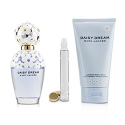 Marc Jacobs 雛菊甜夢香水組合: 淡香水噴霧 100ml/3.4oz + 亮澤潤膚乳 150ml/5oz + 走珠淡香水 10ml/0.33oz 3pcs