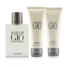 亞曼尼 寄情水香水套裝: 淡香水噴霧 100ml/3.4oz + 洗髮沐浴露 75ml/2.5oz + 鬚後膏 75ml/2.5oz 3pcs