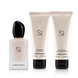 Giorgio Armani Si Fiori Coffret: Eau De Parfum Spray 50ml/1.7oz + Loción Corporal Hidratante 75ml/2.5oz + Gel de Ducha Perfumado 75ml/2.5oz 3pcs