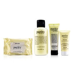 Philosophy Purity Made Simple Purity Perfection Set: 1x Cleanser 120ml + 1x Moisturizer 15ml + 1x Cleansing Cloths 15pcs + Clay Mask 30ml 4pcs