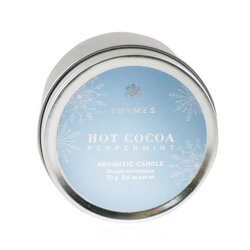 Thymes Aromatic Candle (Travel Tin) - Hot Cocoa Peppermint 70g/2.5oz