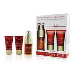 Clarins Double Serum & Super Restorative Collection: Double Serum 30ml + Super Restorative Day 15ml + Super Restorative Night 15ml 3pcs