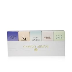 Giorgio Armani Miniatures Coffret: Armani Code Femme EDP 3ml + Si EDP 7ml + Acqua Di Gioia EDP 5ml + Armani Mania EDP 4ml + Acqua Di Gio EDT 5ml 5pcs