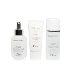 คริสเตียน ดิออร์ Diorsnow Brightening Collection: Milk Serum + Micro-Infused Lotion + UV Protection Fluid SPF50 + Pouch (Box Slightly Damaged) 3pcs+1pouch