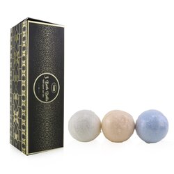 Sabon 3 Bath Balls With Dead Sea Salts (Patchouli Lavender Vanilla, Peach Honey, Shiny Spice) (Box Slightly Damaged) 3pcs