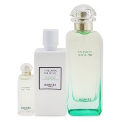 Hermes Un Jardin Sur Le Nil Coffret: Eau De Toilette Spray 100ml/3.3oz + Moisturizing Body Lotion 80ml/2.7oz + Eau De Toilette 7.5ml/0.25oz 3pcs