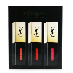 Yves Saint Laurent Rouge Pur Couture Vernis A Levres Glossy Stain Trio Set (7, 9, 12) 3x6ml/0.2oz