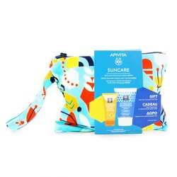 Apivita Suncare Gift Set: Anti-Spot Face Cream (Sea Fennel & 3D Pro-Algae) SPF50 50ml + After Sun Cooling Cream-Gel 100ml 2pcs+1pouch