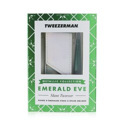 Tweezerman Slant Tweezer with Pouch (Metallic Collection) - Emerald Eve