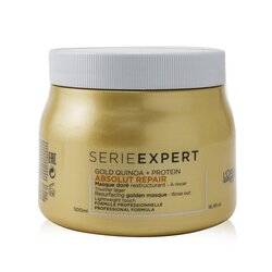 L'Oreal Professionnel Serie Expert - Absolut Repair Gold Mascarilla Dorada Resurgidora de Quinoa + Proteína (Toque Ligero) 500ml/16.9oz