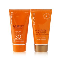 蘭嘉絲汀 Summer Is A State of Mind Set: 1x Sun Beauty Sublime Tan Velvet Milk SPF 30 - 50ml/1.7oz + 1x Golden Tan Maximizer After Sun Lotion - 50ml/1.7oz 2pcs