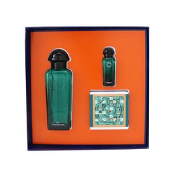 Hermes D'Orange Verte Coffret: Eau De Cologne Spray 100ml/3.3oz + Eau De Cologne 7.5ml/0.25oz + Perfumed Soap 50g/1.7oz 3pcs