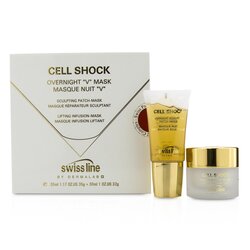 Swissline Cell Shock Overnight "V" Mask: Sculpting Patch-Mask 35ml/1.17oz + Lifting Infusion-Mask 30ml/1oz (Exp. Date 05/2021) 2pcs