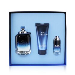 Coach Coach Blue Coffret: Eau De Toilette Spray 100ml/3.3oz + Eau De Toilette Spray 15ml/0.5oz + Shower Gel 100ml/3.3oz 3pcs