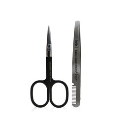 Billion Dollar Brows Men's Grooming Kit: Stainless Steel Comb/Tweezer + Straight Edge Scissor 2pcs